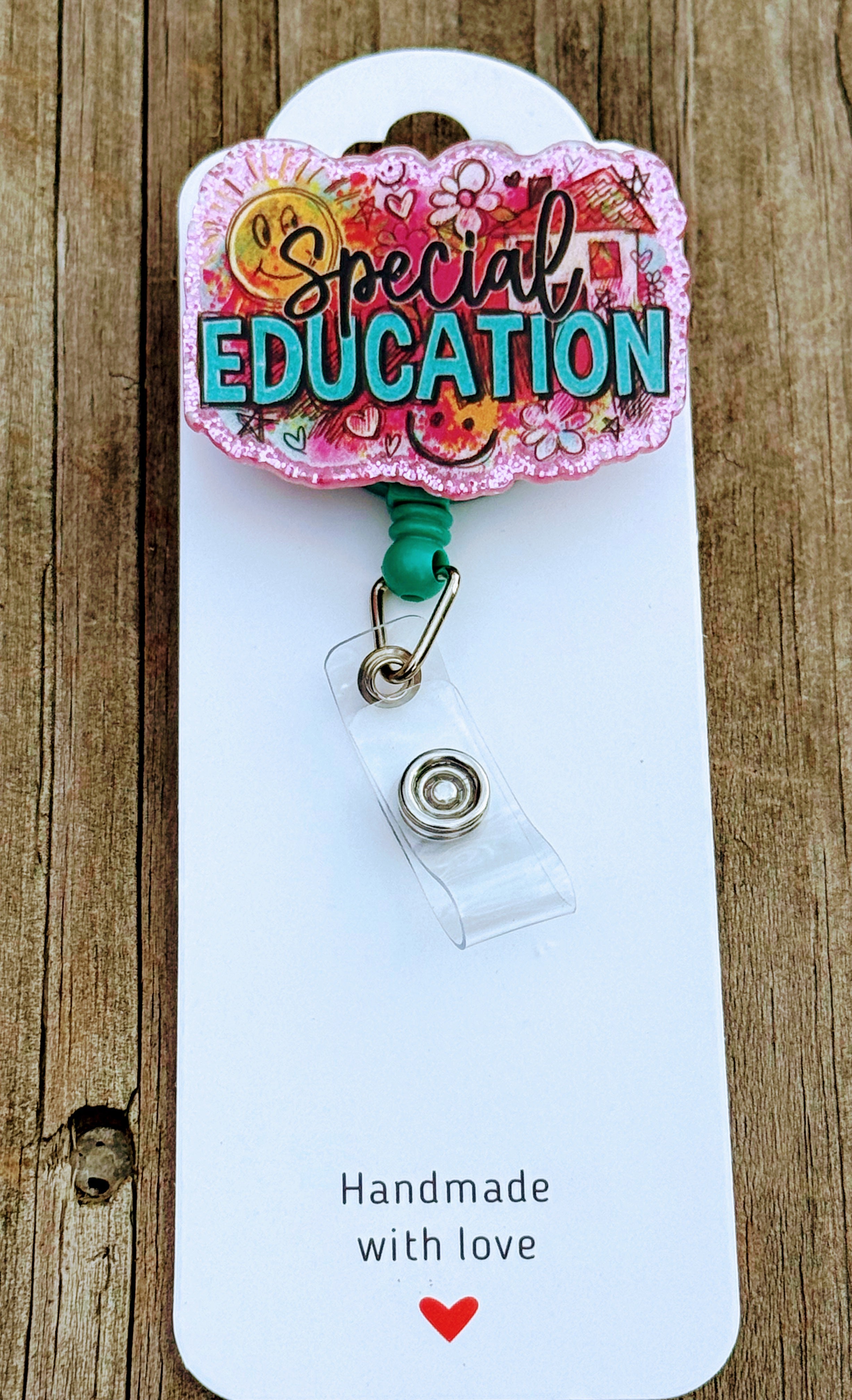 Special Education Badge Reel – Colorful Retractable ID Holder for Teachers & Educators