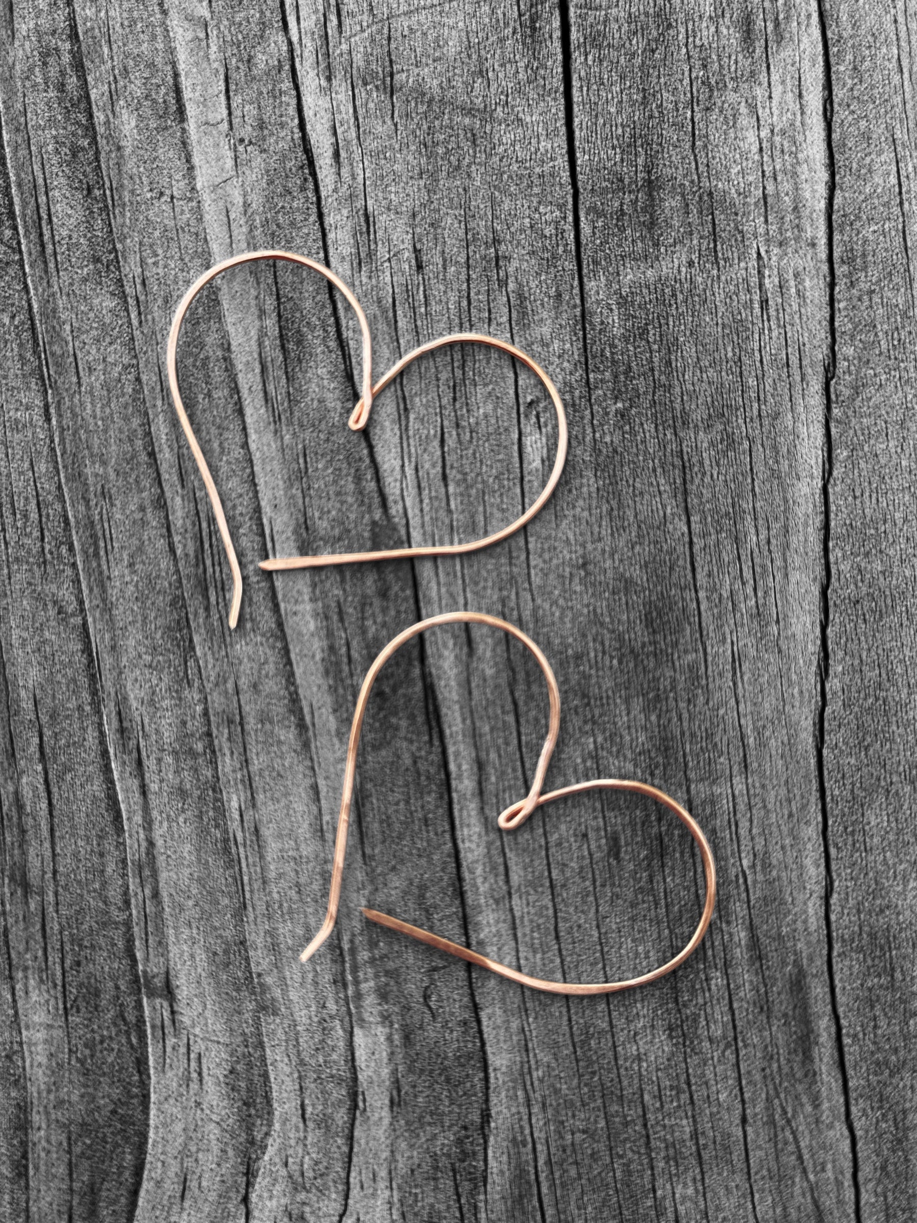 Heart Hoop Earrings – Copper & Silver Tone