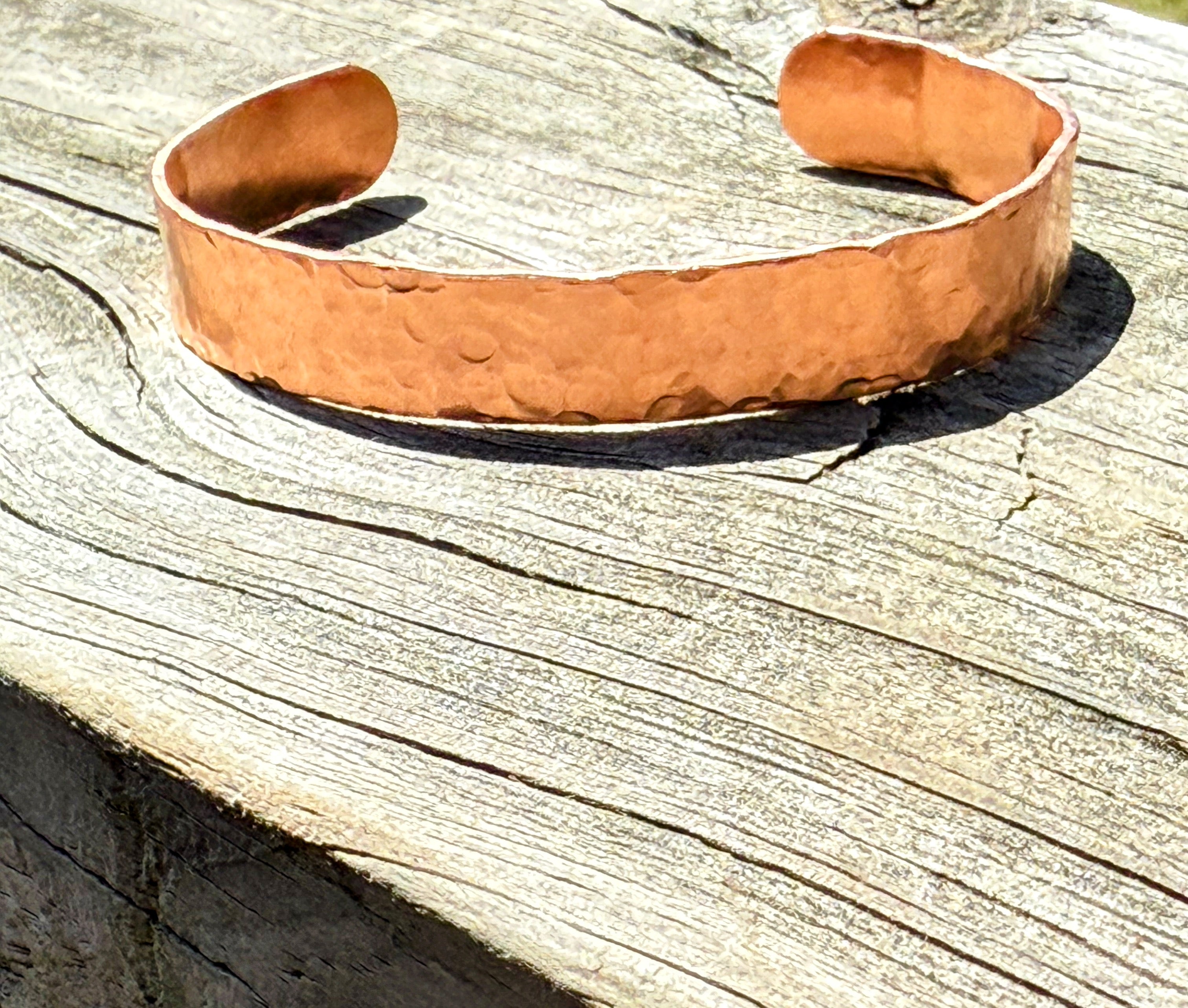 Hammered Copper Cuff Bracelet – Rustic Handmade Adjustable Unisex Jewelry