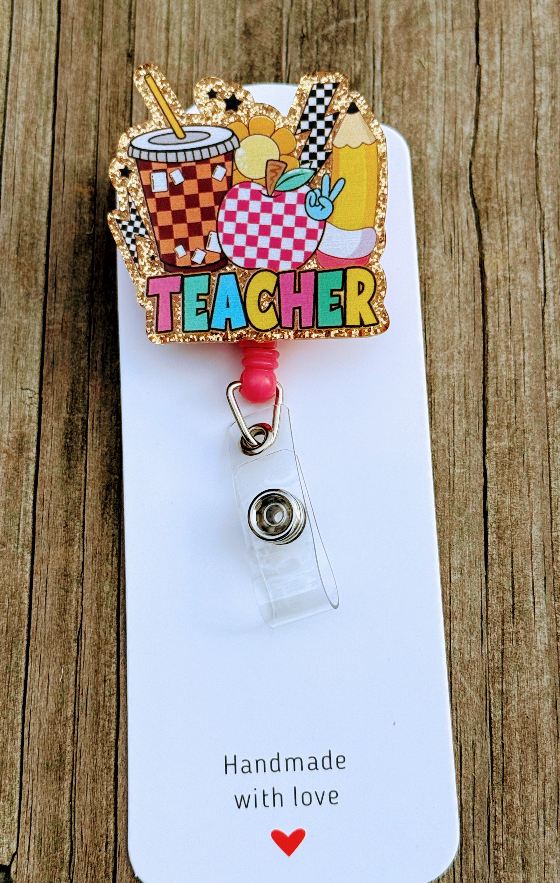 Teacher Badge Reel – Colorful Retractable ID Holder for Educators