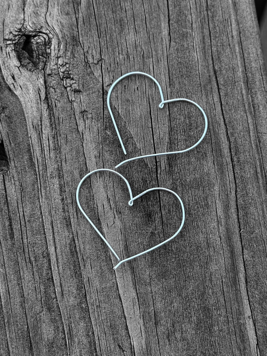 Heart Hoop Earrings – Copper & Silver Tone