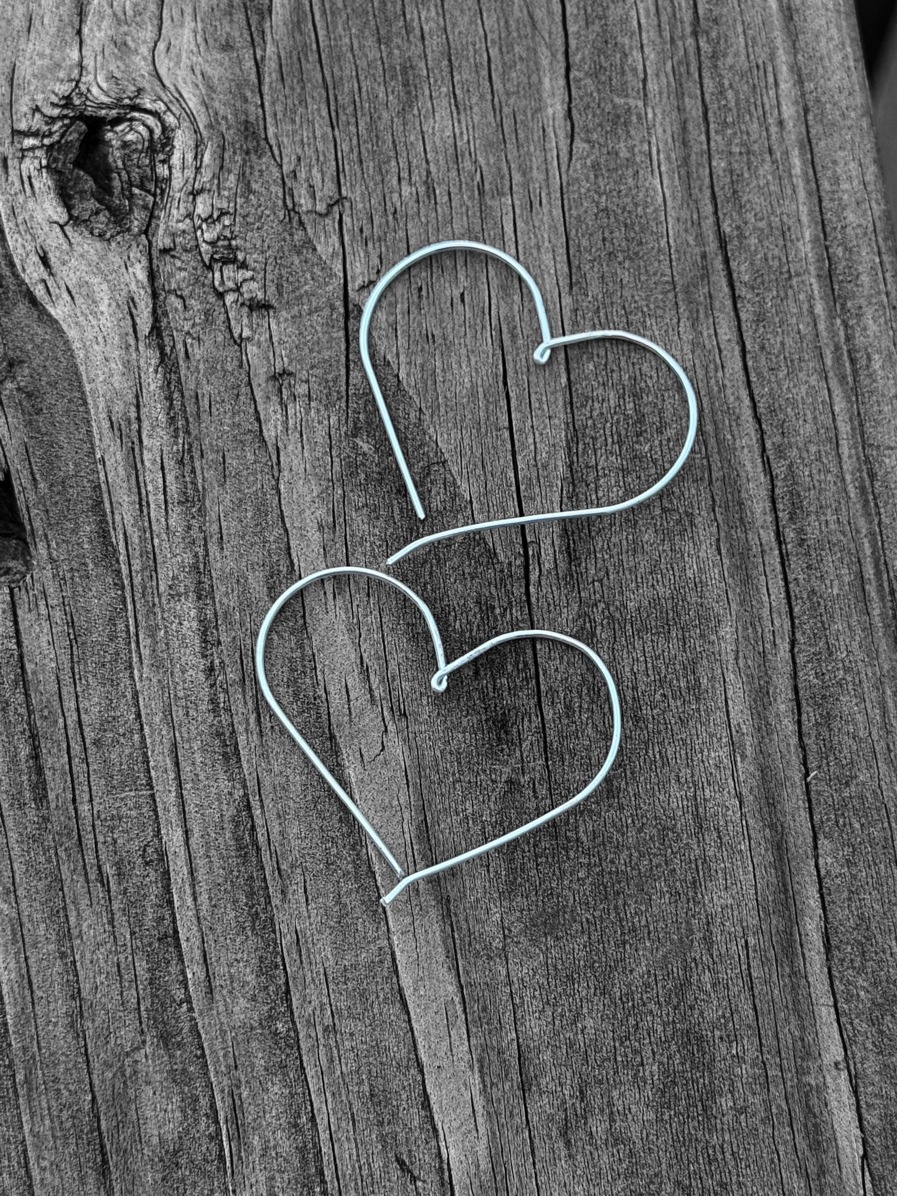 Heart Hoop Earrings – Copper & Silver Tone