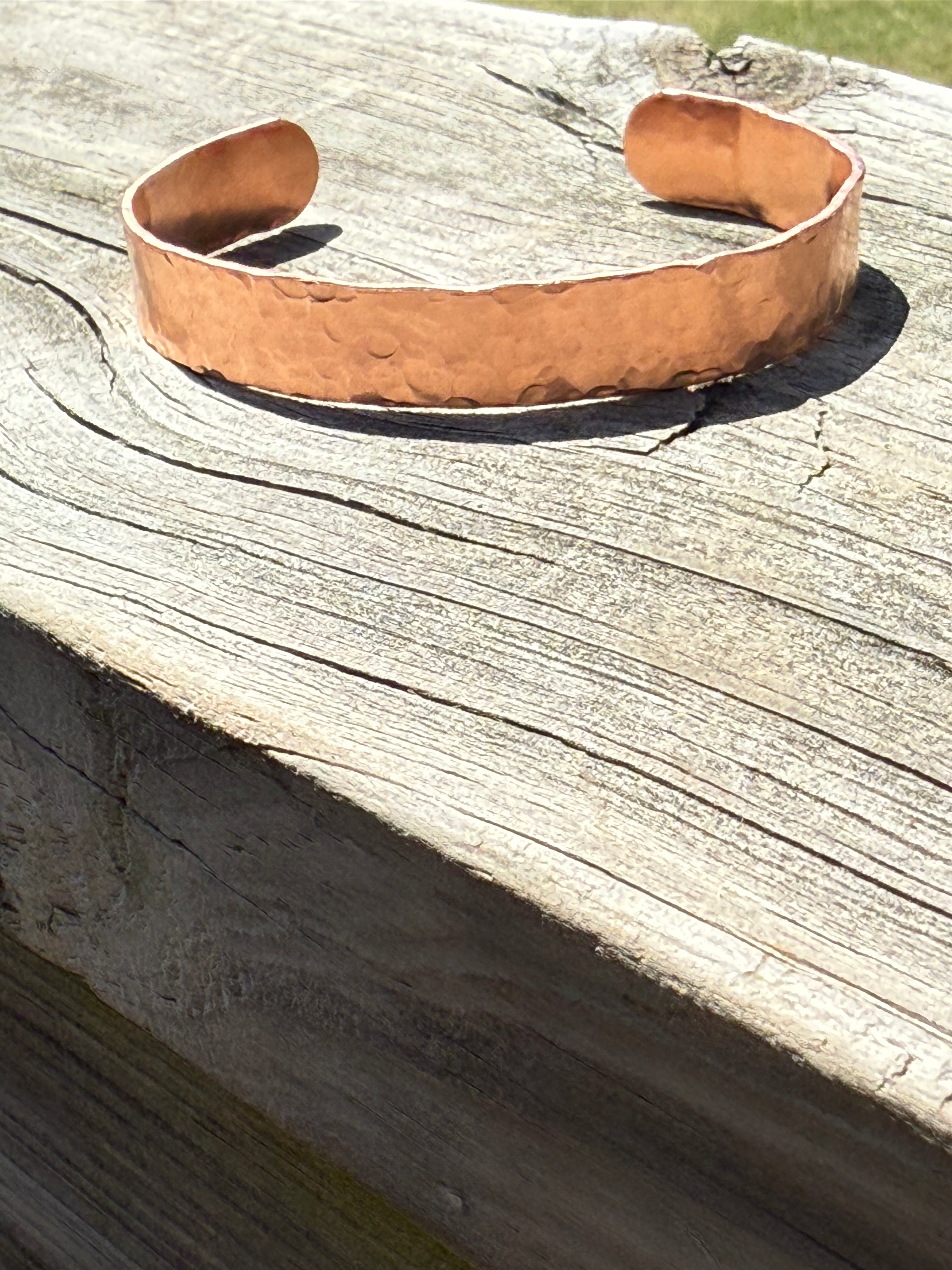Hammered Copper Cuff Bracelet – Rustic Handmade Adjustable Unisex Jewelry