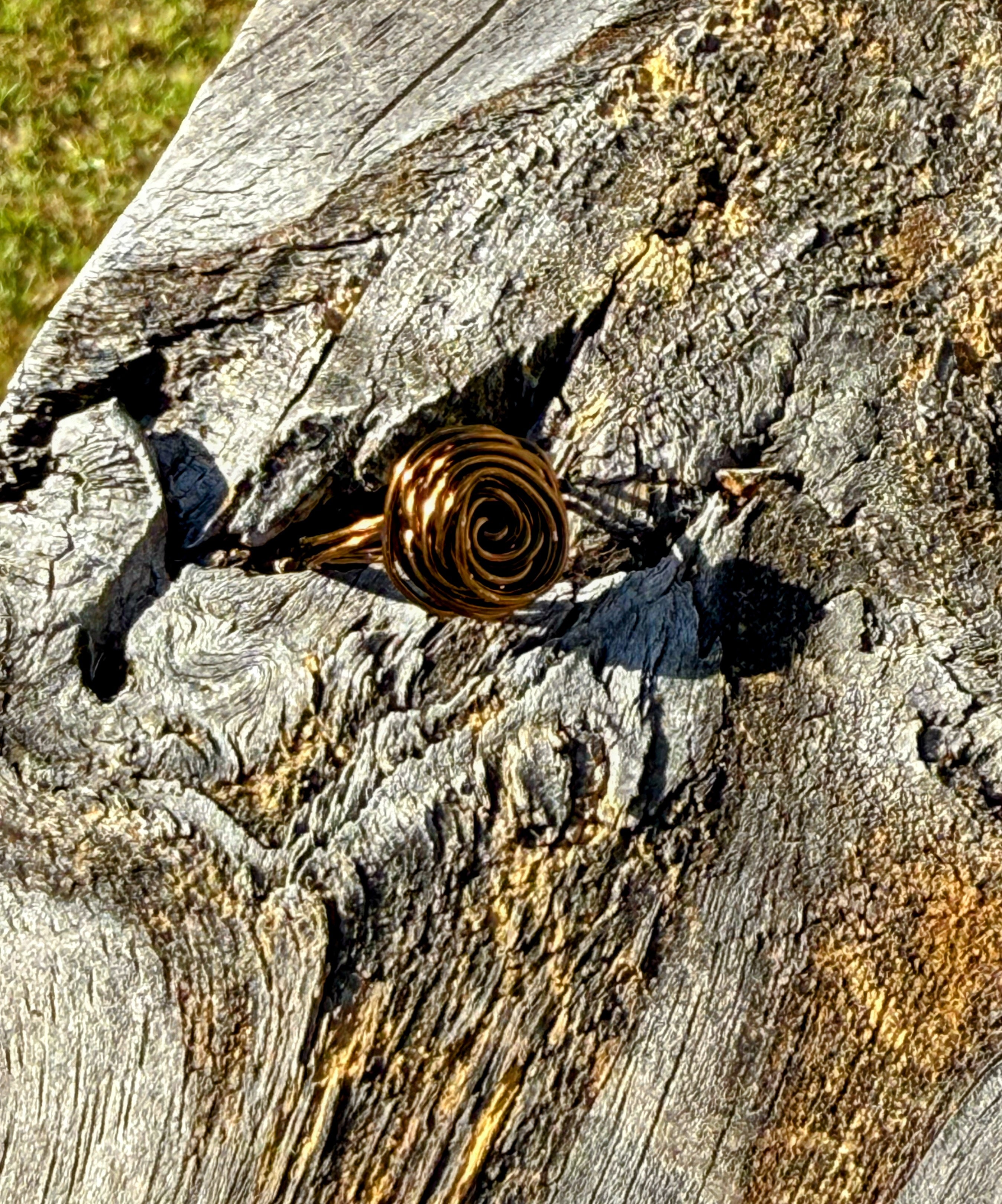 Bronze Spiral Rose Wire Bracelet & Ring Set – Artisan Jewelry