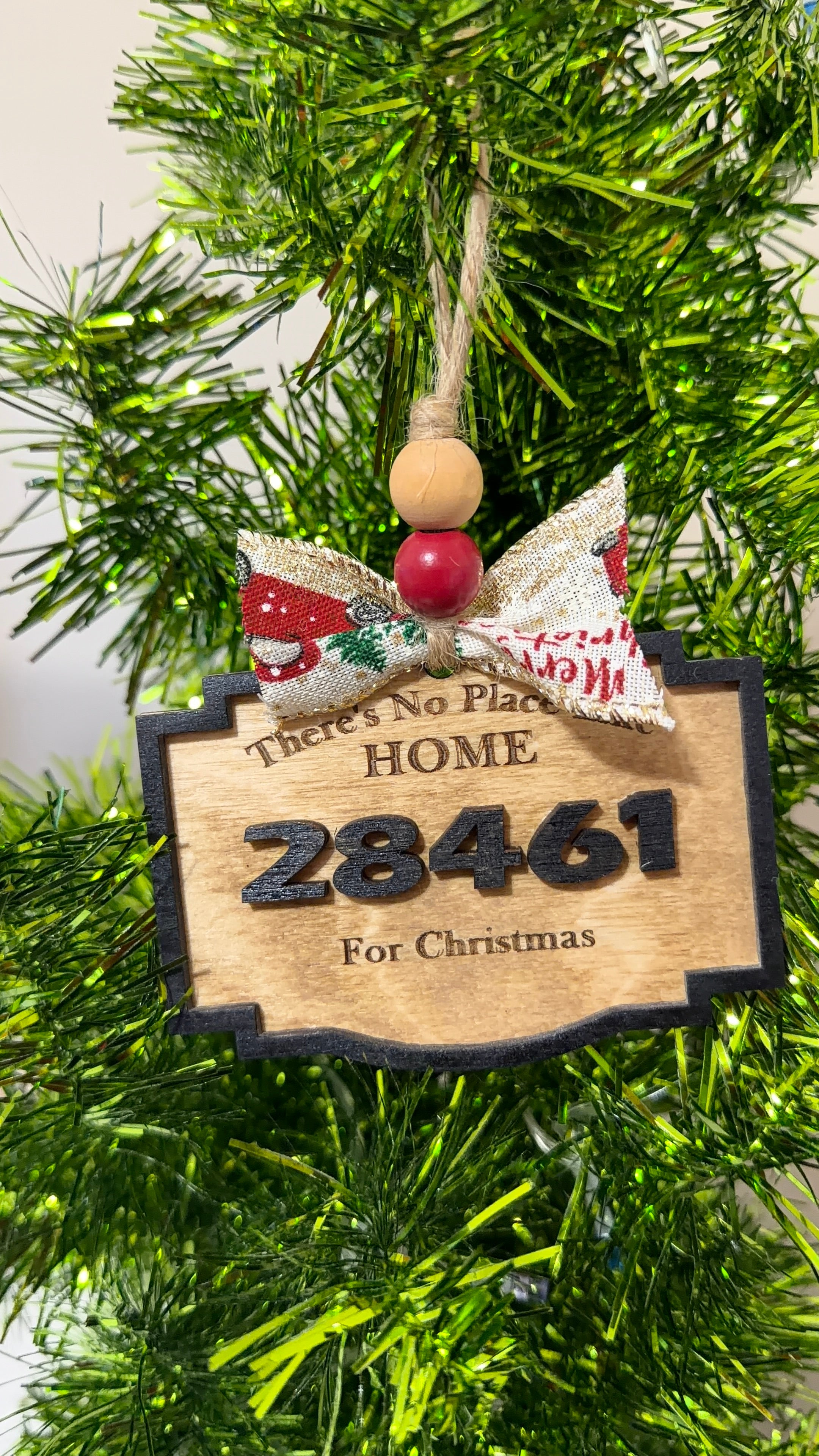 Custom Zip Code Christmas Ornament – There’s No Place Like Home