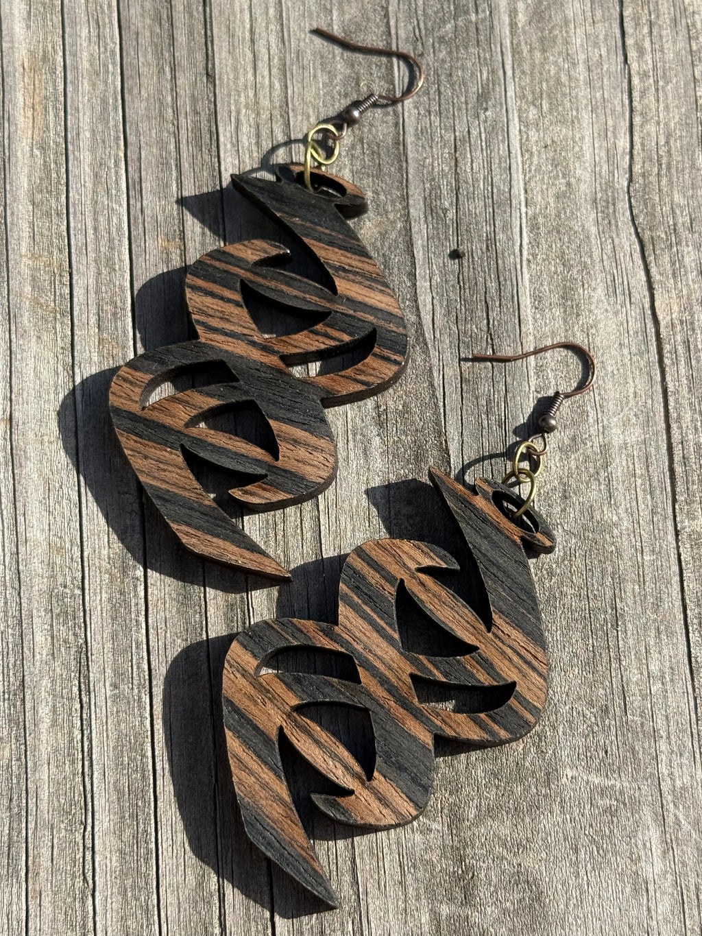 Handmade Swirl Wood Earrings | Lightweight Boho Statement Jewelry
