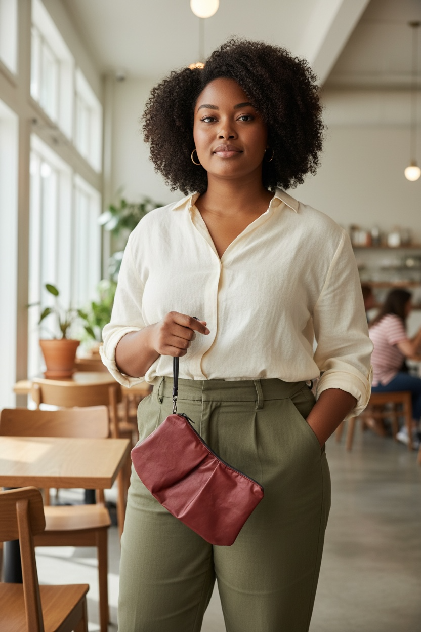 EvelynAnn Dark Red Wristlet
