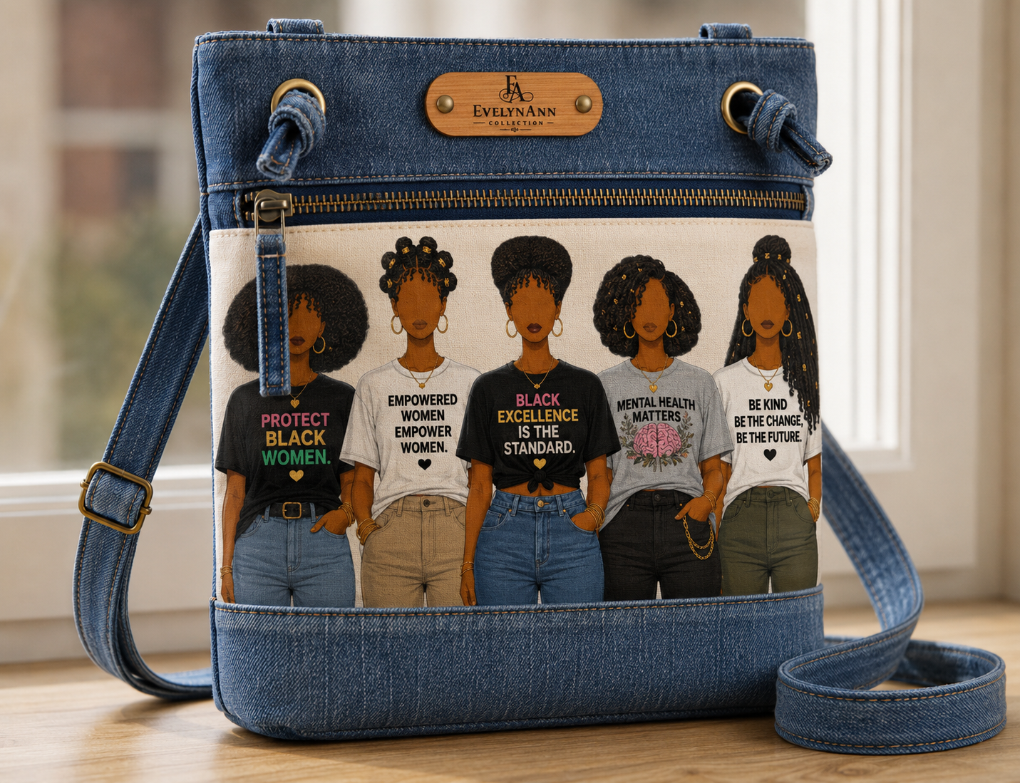 Black Women Matter Crossbody Denim Bag – Limited Edition
